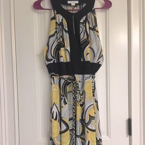 Dressbarn Yellow/Black Sleeveless Dress